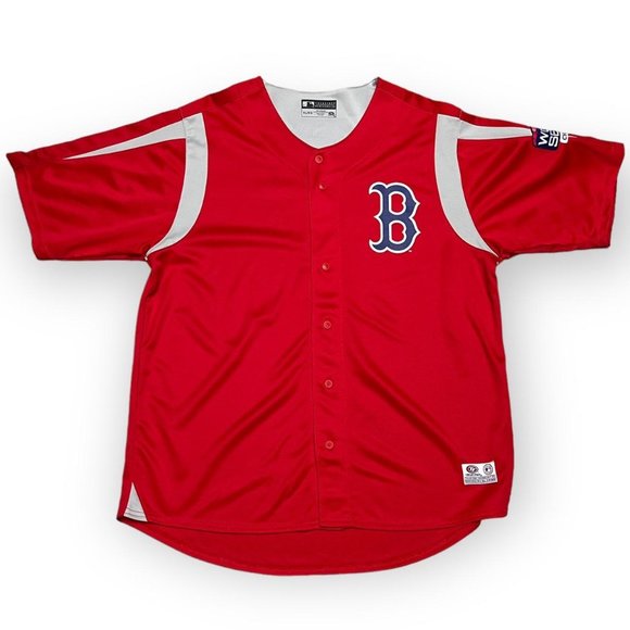 MLB Other - Boston Red Sox Vintage Y2K WORLD SERIES PATCH TrueFan Baseball Jersey - Mens XL
